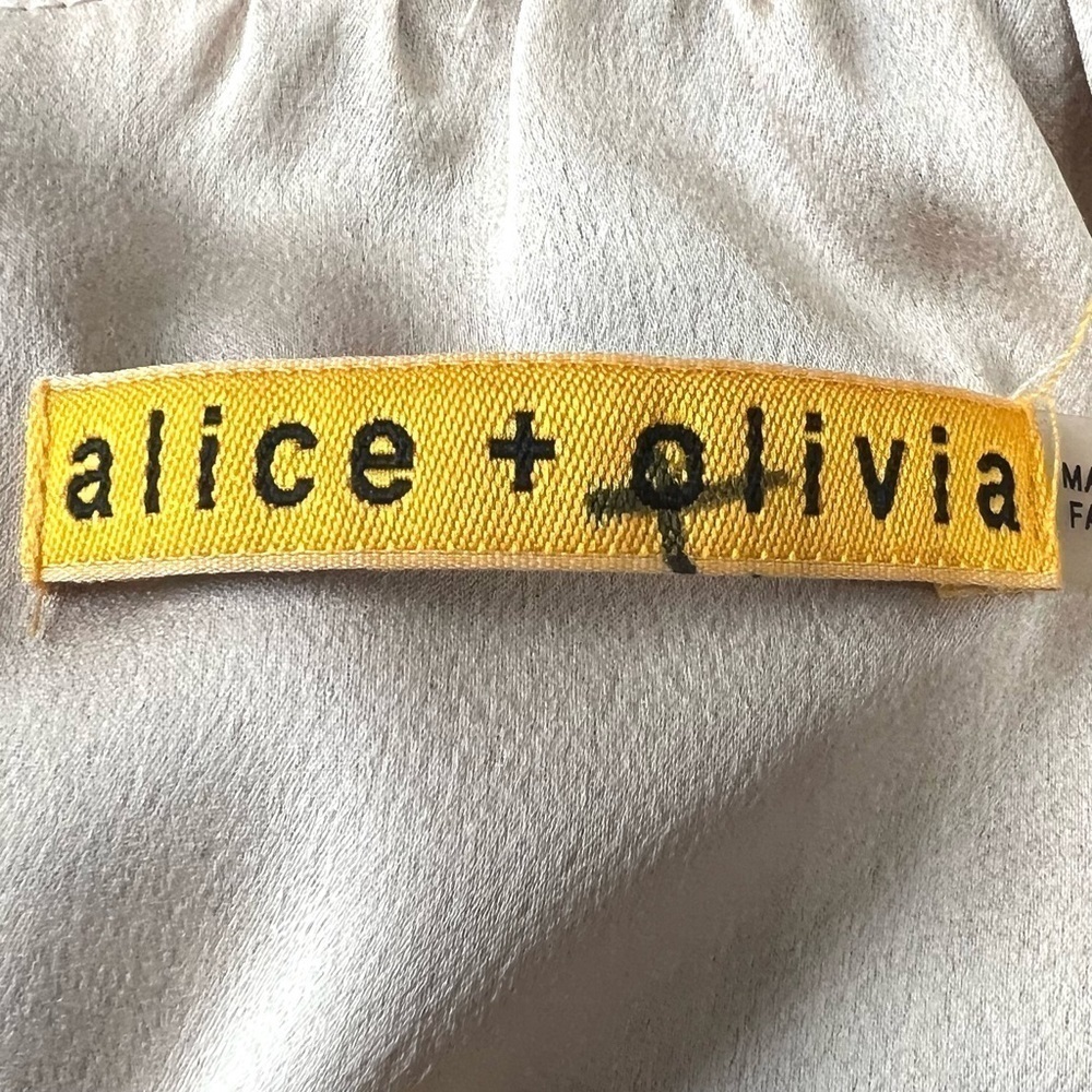 Alice + Olivia Kemper Silk Animal Print Open Strappy Back Mini Dress Women Large - Picture 13 of 14